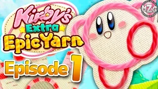 Kirby's Extra Epic Yarn Gameplay Walkthrough - Episode 1 - World 1 Grass Land 100%!