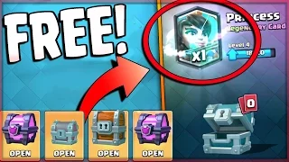 IT HAPPENED! AGAIN!! FREE LEGENDARY CARD! Clash Royale ALL CHEST OPENING!