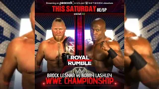 WWE Royal Rumble 2022 Brock Lesnar vs Bobby Lashley Official Moving Match Card