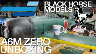 Unboxing the Black Horse 93.8" A6M Zero ARF - Motion RC