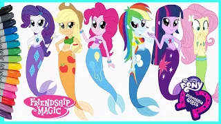 MY LITTLE PONY EQUESTRIA GIRLS SEAPONY MERMAID HOW TO COLORING PAGE MEWARNAI KUDA PONI DUYUNG