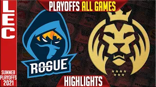 RGE vs MAD Highlights ALL GAMES | LEC Playoffs Summer 2021 Round 2 | Rogue vs MAD Lions