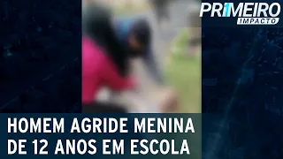 Menina de 12 anos é agredida pelo pai de colega durante briga | Primeiro Impacto (10/04/23)