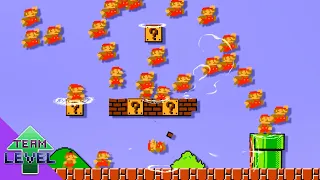 What if 99 Marios tried to beat Super Mario Bros.?