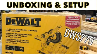 Dewalt DWS779 12” Miter Saw Unboxing, Overview, & Set Up - New Tool Review - Double Bevel - 4K - DIY
