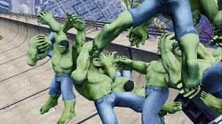 GTA 5 Green Hulk Mega Ramp Ragdoll Compilation | (GTA 5 Fails Funny Moments Ragdolls)
