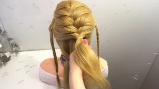 Прическа из резинок на длинные волосы в школу Прическа для девочек косы