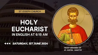 Daily Holy Eucharist | Holy Mass @ 6:15 am, Sat 1st June 2024, St Joseph Church, Mira Road