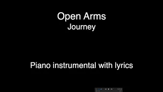 Open Arms - Journey (Piano KARAOKE)