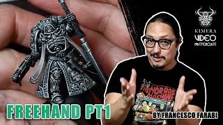 Learn how to FREEHAND a warhammer 40k SPACE MARINE (pt 1)