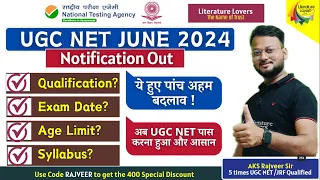 NTA UGC NET June 2024 Notification || 5 बड़े बदलाव || PhD Entrance Exam 2024