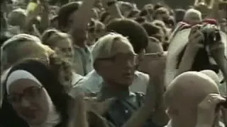 Polish Crowd Sings We Want God to St. Pope John Paul II - Defiance Against Communism