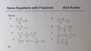 Strategies to Solve Multi Step Linear Equations with Fractions