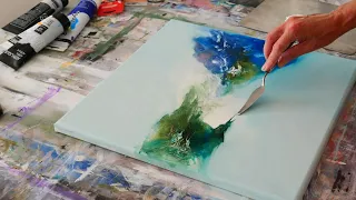 How to paint an abstract the easy way/Demo peinture abstraite /Abstract Painting /Acrylique