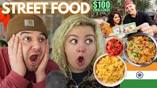 INDIAN Street Food $100 CHALLENGE in MUMBAI! | COUPLE REACTION VIDEO