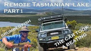 Part1/2 FLY FISHING REMOTE LAKES-TASMANIA -Chasing BIG BROWN TROUT.LOW RANGE 4WD ACCESS ONLY!