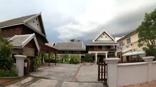 Laos Riverside Luang prabang city walk | Travel vlog 4K | beautiful day  in luang prabang