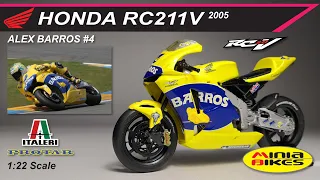 EP213. ALEX BARROS (2005) HONDA RC211V TEAM HONDA PONS ITALERI PROTAR 1:22 SCALE MINIATURE MODEL