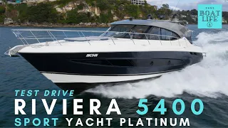 Riviera 5400 Sport Yacht Platinum - Test Drive in choppy water with fuel flow