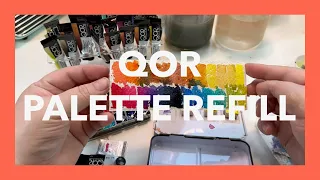 Refilling & Swatching my QOR Watercolour Palette