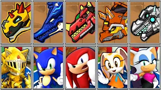 Sonic Dash + Dino Robot Corps - Acrocanthosaurus & Pliosaurus + Ceratosaurus + Triceratops +