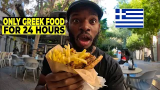 LIVING ON GREEK STREET FOOD FOR 24 HOURS IN CRETE 🇬🇷