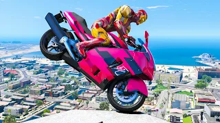 GTA 5 IRONMAN Bike Ragdolls Compilation (Euphoria Physcis Showcase) Ep 1