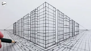 How to Draw a City using 2-Point Perspective: Pencil Drawing for Beginners