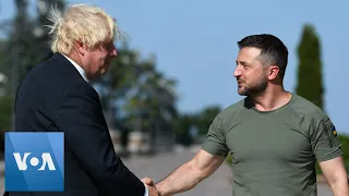 Britain's Johnson Visits Ukraine President Zelenskyy in Kyiv