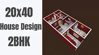 20 x 40 house plan 3D || 800 sqft house plan 2BHK || 20 x 40 Ghar Ka Naksha