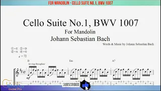 For Mandolin - (J.S.Bach) Cello Suite No.1, BWV 1007 with Mandolin TABs