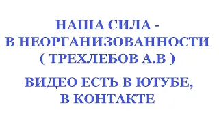 НАША СИЛА - В НЕОРГАНИЗОВАННОСТИ. ( Трехлебов А.В Ведагор  2021,2022 )