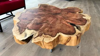 Gigantic Cookie Slab Coffee Table - Sequoia