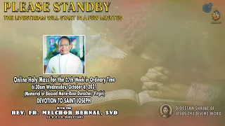 LIVE NOW | 6:30am, Wednesday, October 6, 2021 - Online Holy Mass at the Diocesan Shrine.