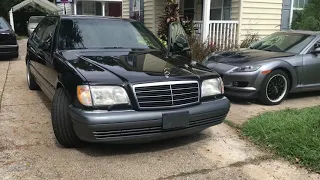 2 W140 MERCEDES S500 LEGENDS MEET black on black long wheel base