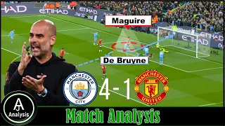 Manchester City 4-1 Manchester United Match Analysis |How City dominated United|