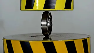 HYDRAULIC PRESS AGAINST THE STRONGEST RING, TUNGSTEN CARBIDE