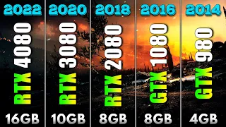 RTX 4080 vs RTX 3080 vs RTX 2080 vs GTX 1080 vs GTX 980 | PC Gameplay Tested