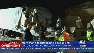 Truck Crash Spills More Than 1,000 Packages On I-495 In Chelmsford