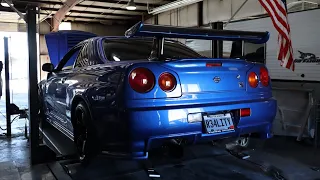 Nissan Skyline R34 GTT Rb25 dyno. 3 minutes of pure sound in 1080p