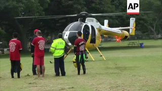Raw: Rescuers Look for Missing Helicopter Crew