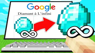 Minecraft mais Je REÇOIS TOUT ce que JE CHERCHE sur GOOGLE...