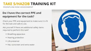 TAKE 5 toolbox talk