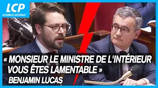 Projet de loi immigration issu de la CMP : échange musclé entre Benjamin Lucas et Gérald Darmanin