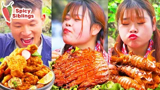Too Spicy!Erya Eat The Best Spicy Chili Food  || TikTok Funny MUKBANG || SpicySiblings