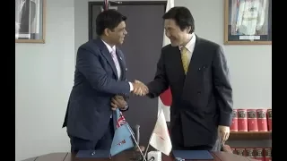 Fijian AG officiates at the signing of the Exchange Notes ceremony with the Ambassador of Japan