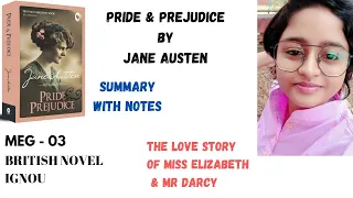 Pride and prejudice by Jane Austen | Summary | 19th century novel | MEG 03 | IGNOU| in hindi | notes