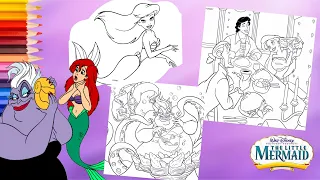Coloring Disney Princess Ariel Villain Ursula Prince Eric - The Little Mermaid Coloring Book