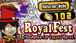 Rolling My 1st LEGEND RARE in ROYALFEST!?!? - RETURNER Battle Cats!