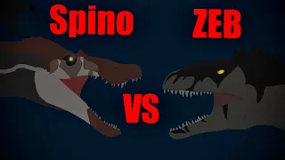 Spinosaurus VS Zeb the Giganotosaurus (Jurassic world Battle animation)